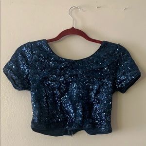 Sequined crop top